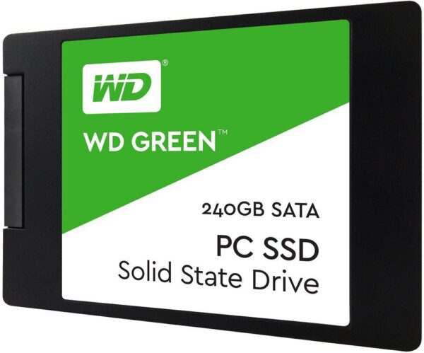 Western Digital Green 240Gb 2.5" SATA SSD Features: - 240GB Internal 3D NAND GREEN SSD - For fast performance and reliability, WD Green SSDs boost the everyday computing experience in your desktop or laptop PC - With the performance boost from a WD Green SATA SSD, you can browse the web, play a game, or simply start your system in a flash. - Lightweight and shock resistant, WD Green SSDs use no moving parts and help keep your data safe from loss in the case of accidental bumps and drops - WD Green SSDs are among the lowest power consuming drives in the industry. And with less power used, your laptop runs longer. - Every WD Green SSD includes a 3-year limited warranty so you can confidently trust WD for all your data needs. - SATA III 6Gb s 2.5” 7mm